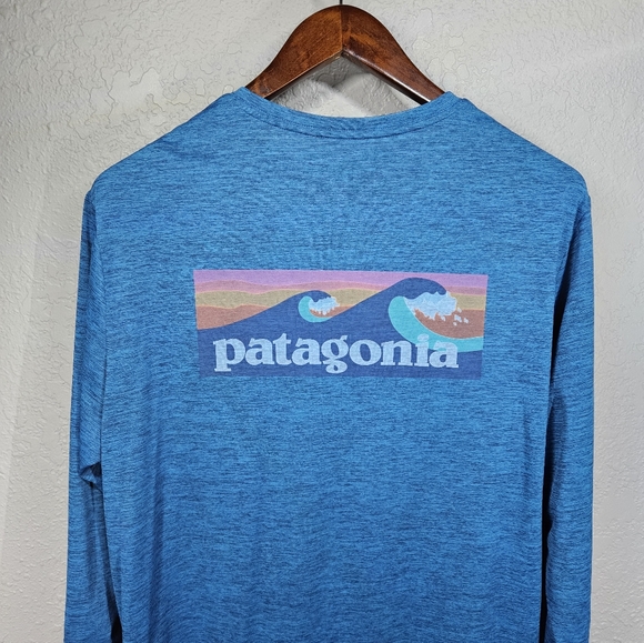 Patagonia Capilene Cool Daily Graphic Shirt Wave Long Sleeve Large - Picture 2 of 12